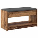 VidaXL Ławka w przedpokoju z poduszką Stare drewno 83 x 38 x 45 cm