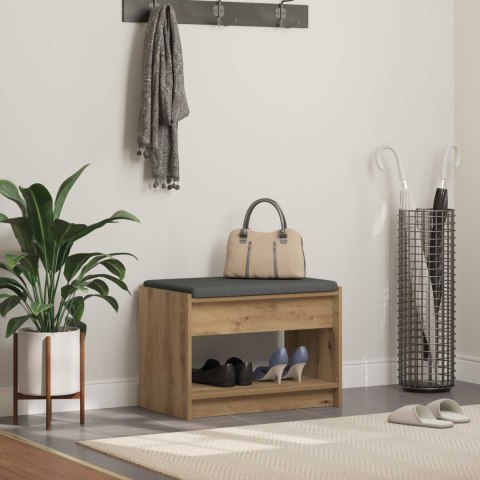 VidaXL Ławka w przedpokoju z półką Dąb Rzemieślniczy 63 x 38 x 45 cm