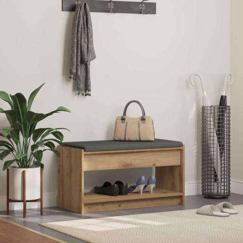 VidaXL Ławka w przedpokoju z półką Dąb Rzemieślniczy 83 x 38 x 45 cm