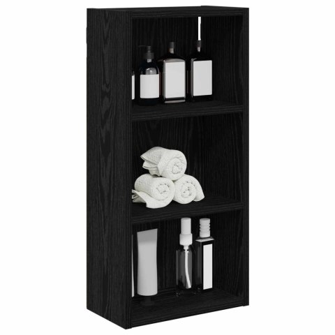 VidaXL Szafka ścienna łazienkowa z półką Czarny Dąb 30 x 16 x 62,5 cm