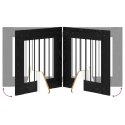 VidaXL Bramka dla psów z podpórkami 2 pcs Czarny dąb 60 x 60 cm