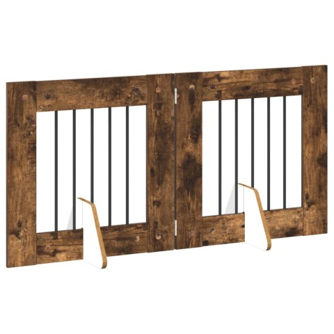 VidaXL Bramka dla psów z podpórkami 2 pcs Dąb wędzony 60 x 60 cm