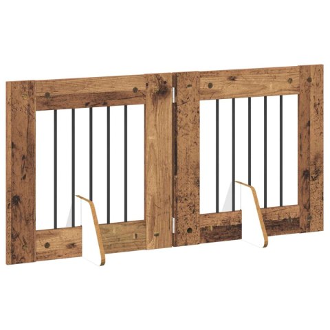 VidaXL Bramka dla psów z podpórkami 2 pcs Stare drewno 60 x 60 cm