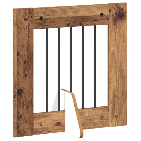 VidaXL Bramka dla psów z podpórkami 2 pcs Stare drewno 60 x 60 cm