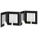 VidaXL Bramka dla psów z podpórkami 4 pcs Czarny dąb 60 x 60 cm