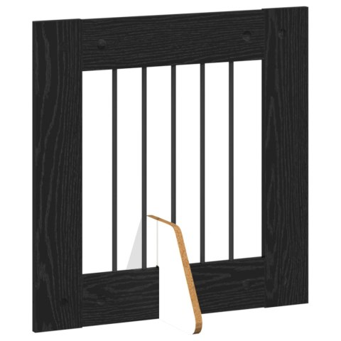 VidaXL Bramka dla psów z podpórkami 4 pcs Czarny dąb 60 x 60 cm