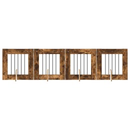 VidaXL Bramka dla psów z podpórkami 4 pcs Dąb wędzony 60 x 60 cm