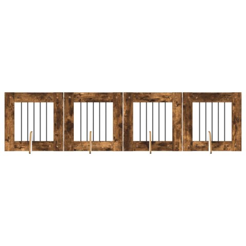 VidaXL Bramka dla psów z podpórkami 4 pcs Dąb wędzony 60 x 60 cm