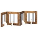 VidaXL Bramka dla psów z podpórkami 4 pcs Stare drewno 60 x 60 cm