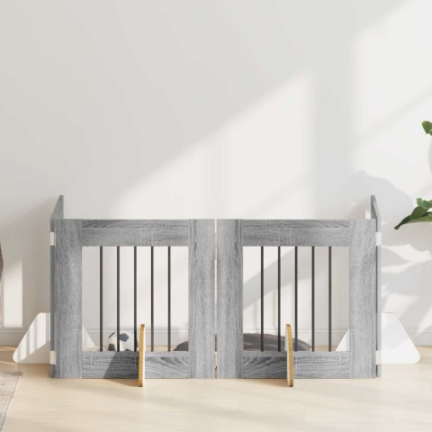 VidaXL Bramka dla psów z podpórkami 4 pcs Szary Sonoma 60 x 60 cm