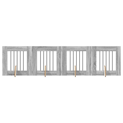 VidaXL Bramka dla psów z podpórkami 4 pcs Szary Sonoma 60 x 60 cm