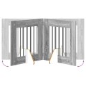 VidaXL Bramka dla psów z podpórkami 4 pcs Szary Sonoma 60 x 60 cm