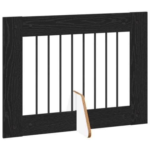 VidaXL Bramka dla psów z podpórkami 6 pcs Czarny dąb 80 x 60 cm