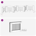 VidaXL Bramka dla psów z podpórkami 6 pcs Czarny dąb 80 x 60 cm