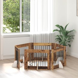 VidaXL Bramka dla psów z podpórkami 6 pcs Stare drewno 80 x 60 cm