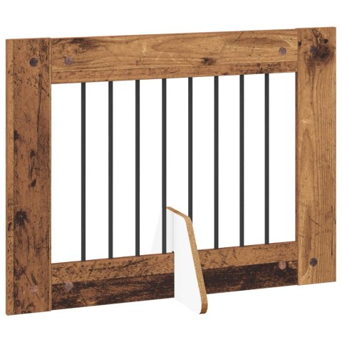 VidaXL Bramka dla psów z podpórkami 6 pcs Stare drewno 80 x 60 cm