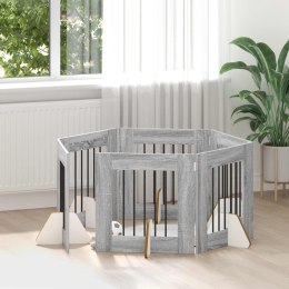 VidaXL Bramka dla psów z podpórkami 6 pcs Szary Sonoma 60 x 60 cm