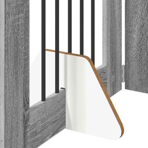VidaXL Bramka dla psów z podpórkami 6 pcs Szary Sonoma 60 x 60 cm