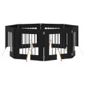VidaXL Bramka dla psów z podpórkami 8 pcs Czarny dąb 60 x 60 cm