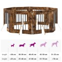 VidaXL Bramka dla psów z podpórkami 8 pcs Dąb wędzony 60 x 60 cm