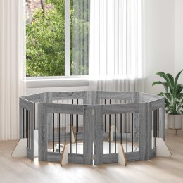 VidaXL Bramka dla psów z podpórkami 8 pcs Szary Sonoma 60 x 60 cm