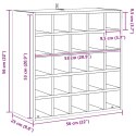 VidaXL Regał na wino 2 pcs Naturalny 56 x 25 x 56 cm