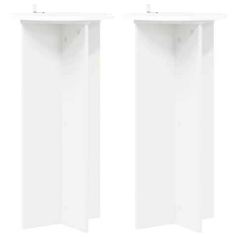 STOJAK NA ROŚLINY 2 SZT. BIAŁY Ø40X80CM DREWNO INŻYNIERYJNE