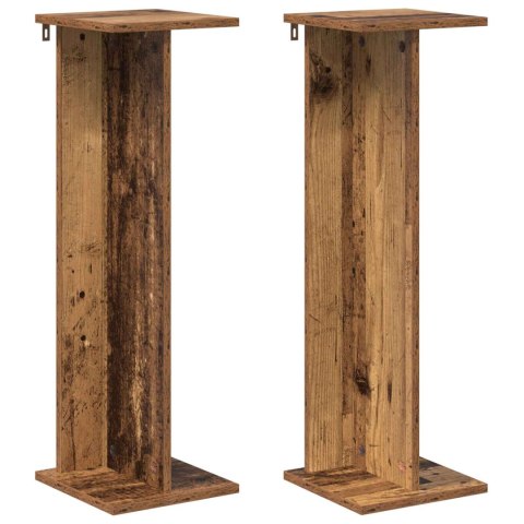 STOJAK NA ROŚLINY 2 SZT. STARE DREWNO 25X25,5X80,5CM
