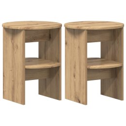 VidaXL Szafka boczna 2 pcs Dąb Rzemieślniczy Ø40 x 50 cm
