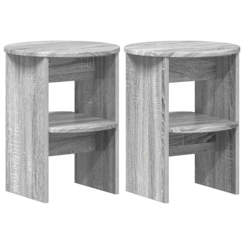 VidaXL Szafka boczna 2 pcs Szary Sonoma Ø40 x 50 cm
