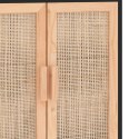 VidaXL Komoda, czarna, 60x30x70 cm, lita sosna i naturalny rattan