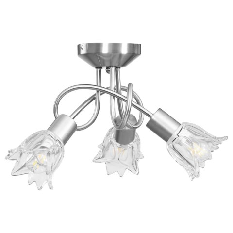 VidaXL Lampa sufitowa ze szklanymi kloszami na 3 żarówki E14, tulipany