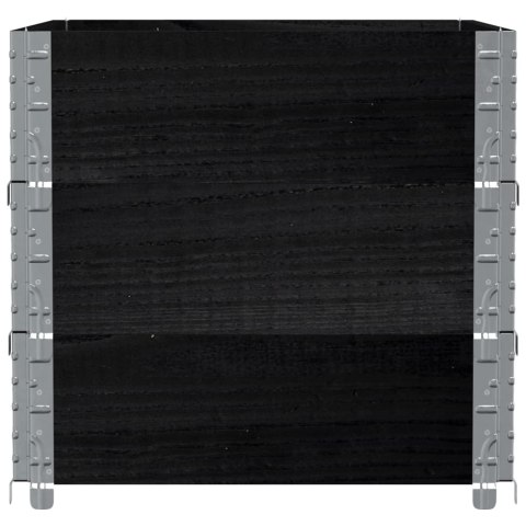 VidaXL Nadstawki paletowe, 3 szt., czarne, 80x60 cm, drewno sosnowe