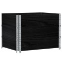 VidaXL Nadstawki paletowe, 3 szt., czarne, 80x60 cm, drewno sosnowe