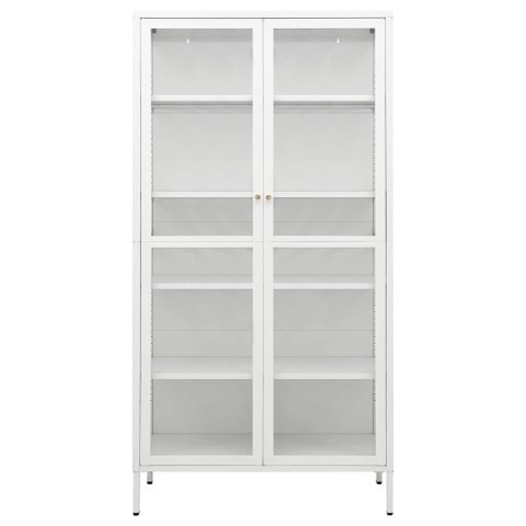 VidaXL Witryna, biała, 90x40x180 cm, stal i hartowane szkło