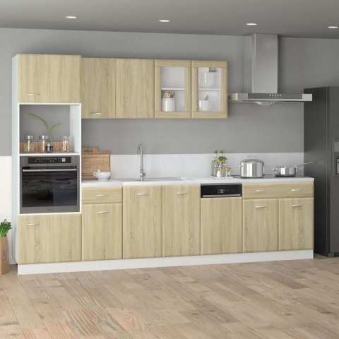 VidaXL Zestaw 7 szafek kuchennych, Lyon, dąb sonoma, materiał drewnopochodny