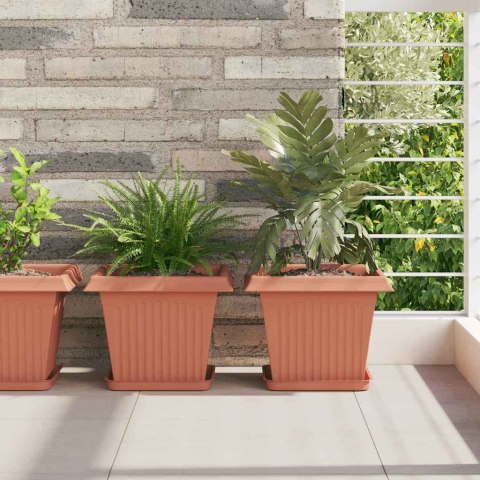 VidaXL Doniczki 24 pcs Czerwony ceglasty 28,5 x 28,5 x 22 cm