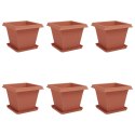 VidaXL Doniczki 6 pcs Czerwony ceglasty 38 x 38 x 30 cm