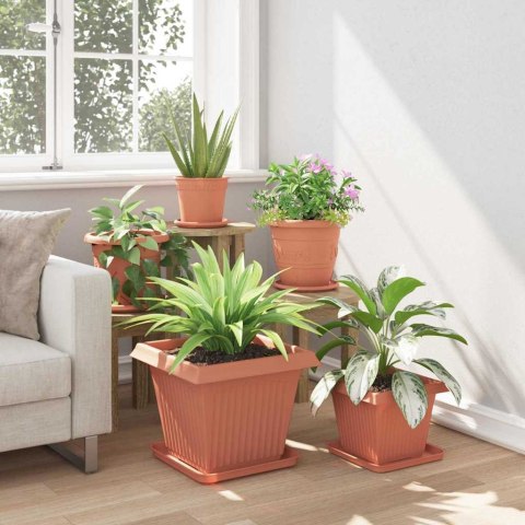 VidaXL Doniczki 6 pcs Czerwony ceglasty 38 x 38 x 30 cm