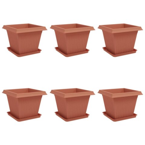 VidaXL Doniczki 6 pcs Czerwony ceglasty 43 x 43 x 33,5 cm