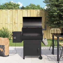 GRILL NA PELLET Z KOMINEM WĘDZARNIA 6W1 ŻELAZNY CZARNY DUŻY RUSZT 104 CM