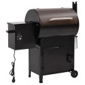 GRILL NA PELLET Z KOMINEM WĘDZARNIA 6W1 ŻELAZNY CZARNY DUŻY RUSZT 104 CM