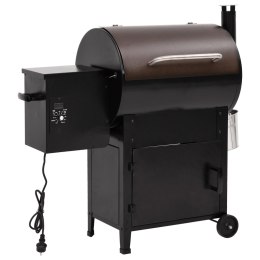 GRILL NA PELLET Z KOMINEM WĘDZARNIA 6W1 ŻELAZNY CZARNY DUŻY RUSZT 104 CM