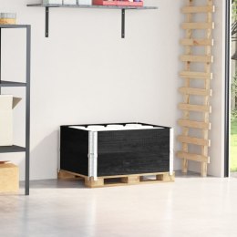 VidaXL Nadstawki paletowe, 2 szt., czarne, 80x60 cm, drewno sosnowe