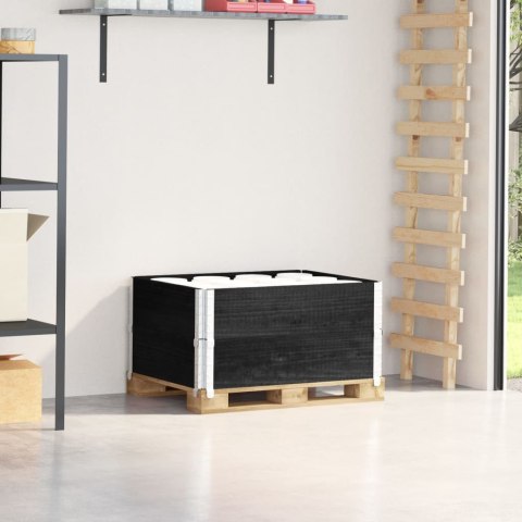 VidaXL Nadstawki paletowe, 2 szt., czarne, 80x60 cm, drewno sosnowe