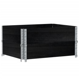 VidaXL Nadstawki paletowe, 2 szt., czarne, 80x60 cm, drewno sosnowe