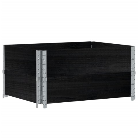 VidaXL Nadstawki paletowe, 2 szt., czarne, 80x60 cm, drewno sosnowe