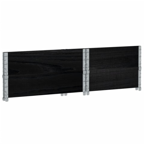 VidaXL Nadstawki paletowe, 2 szt., czarne, 80x60 cm, drewno sosnowe