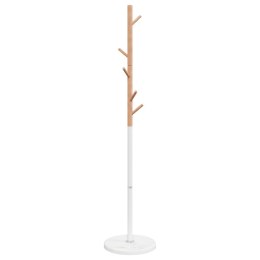VidaXL Stojący wieszak na płaszcze, biały, 172 cm, malowane żelazo