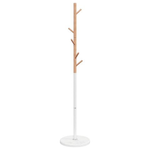 VidaXL Stojący wieszak na płaszcze, biały, 172 cm, malowane żelazo